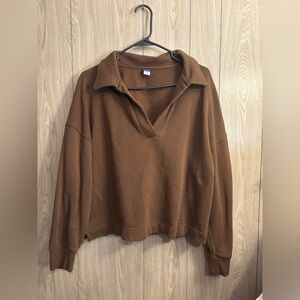 Old Navy Brown Collared Pullover Sweater